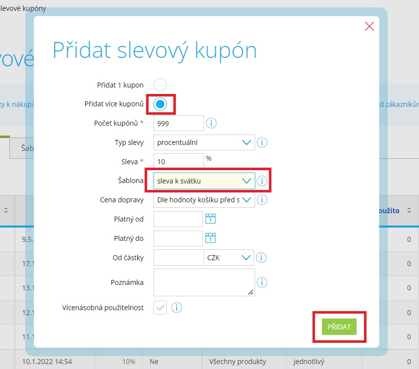 Slevove kupony Shoptet Slevove kupony Shoptet