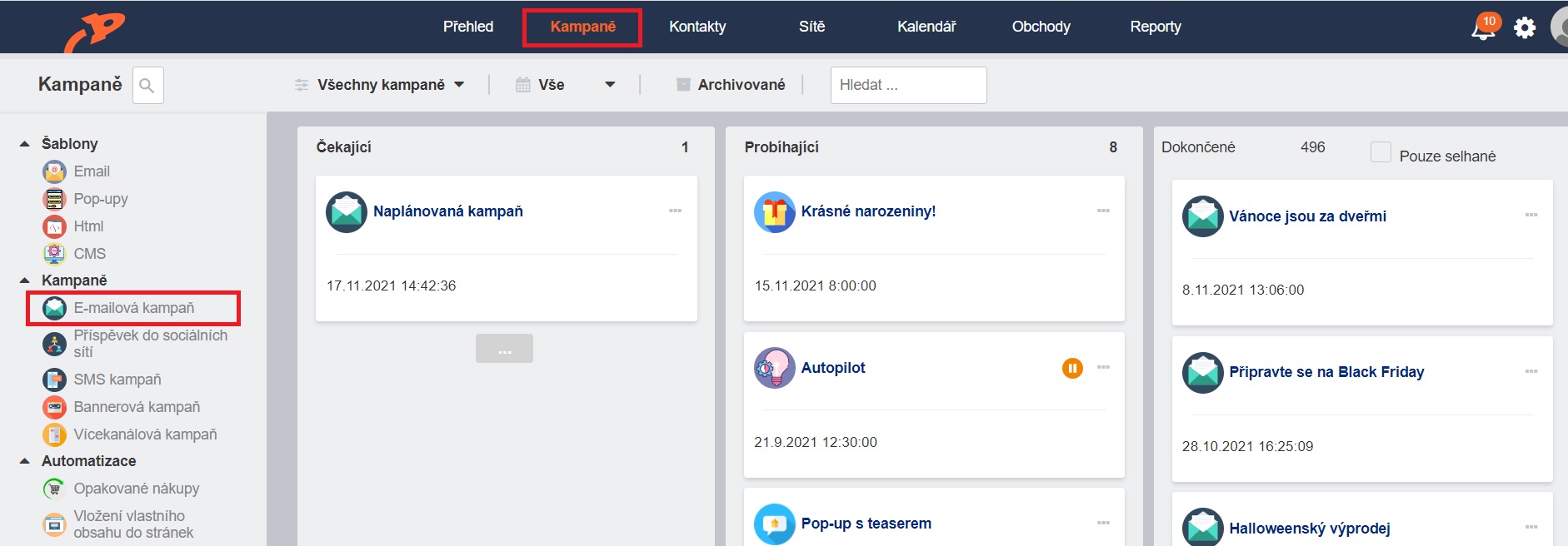 E-mailová kampaň E-mailová kampaň