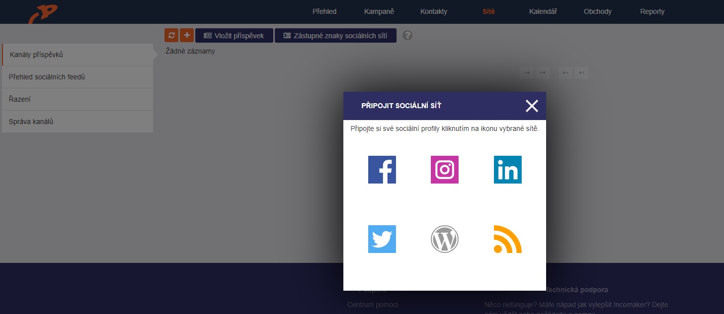 Připojení LinkedInu Připojení LinkedInu